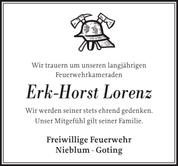 Traueranzeige von Erk-Horst Lorenz von Der Insel-Bote