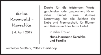 Traueranzeige von Reinfelder Heilshoop von Stormarner Tageblatt