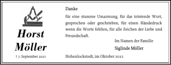 Traueranzeige von Horst Möller von Norddeutsche Rundschau