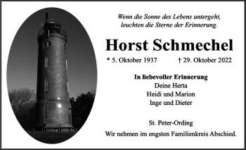 Traueranzeige von Horst Schmechel von Husumer Nachrichten