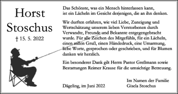 Traueranzeige von Horst Stoschus von Norddeutsche Rundschau
