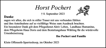 Traueranzeige von Horst Pochert von Elmshorner Nachrichten
