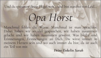 Traueranzeige von Opa Horst von Holsteinischer Courier