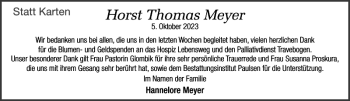 Traueranzeige von Horst Thomas Meyer von Stormarner Tageblatt