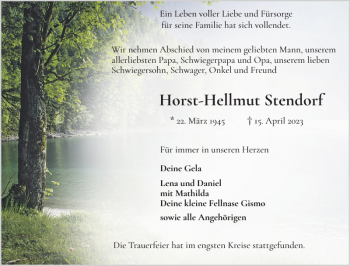 Traueranzeige von Horst-Hellmut Stendorf von Elmshorner Nachrichten