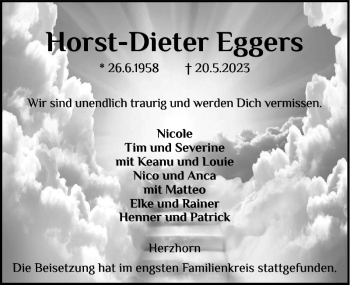 Traueranzeige von Horst-Dieter Eggers von Norddeutsche Rundschau
