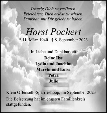 Traueranzeige von Horst Pochert von Elmshorner Nachrichten