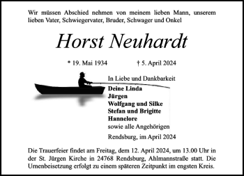 Traueranzeige von Horst Neuhardt von Landeszeitung