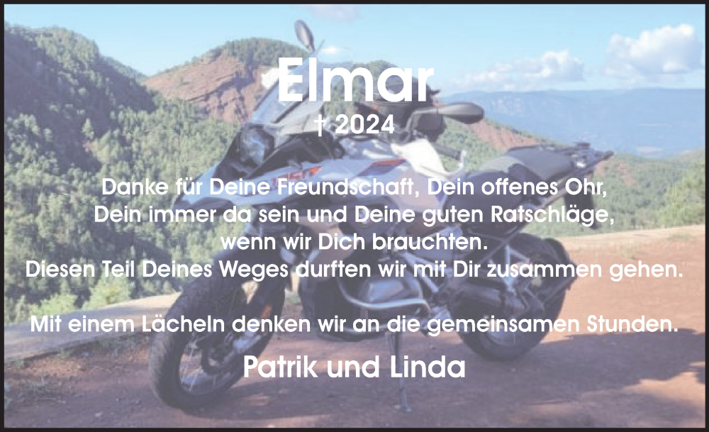  Traueranzeige für Elmar Schawo vom 20.07.2024 aus Uetersener Nachrichten, Der tip am Wochenende