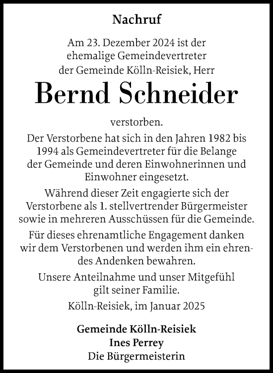 Traueranzeige von Bernd Schneider von Elmshorner Nachrichten, Barmstedter Zeitung