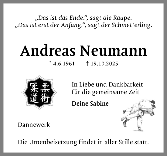 Traueranzeige von Andreas Neumann von Region Flensburg