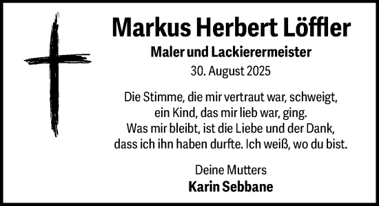 Traueranzeige von Markus Herbert Löffler von MARKT Ratzeburg/Mölln