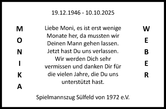 Traueranzeige von Monika Weber von MARKT Ahrensburg/Bargteheide/Trittau und Stormarner Tageblatt