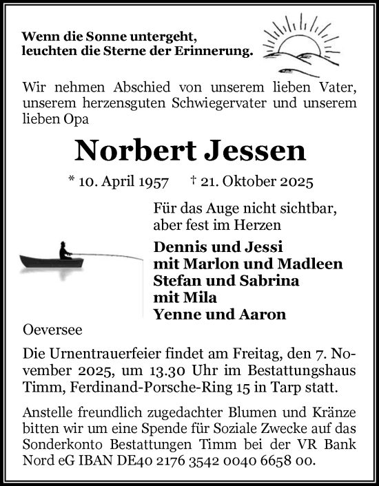Traueranzeige von Norbert Jessen von Flensburger Tageblatt