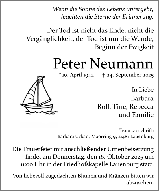 Traueranzeige von Peter Neumann von Wochenend Anzeiger
