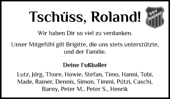 Traueranzeige von Roland Kulke von Schleswig-Holsteinische Landeszeitung
