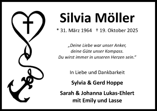 Traueranzeige von Silvia Möller von MARKT Ahrensburg/Bargteheide/Trittau und Stormarner Tageblatt