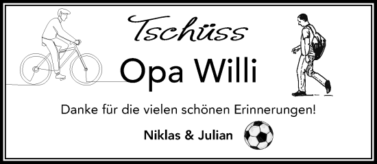 Traueranzeige von Willi  von MARKT Ratzeburg/Mölln