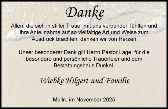 Traueranzeige von Danke  von MARKT Ratzeburg/Mölln