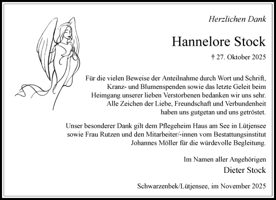 Traueranzeige von Hannelore Stock von Wochenend Anzeiger