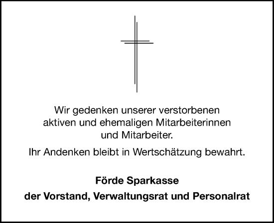 Traueranzeige von Im Gedenken  von Eckernförder Zeitung