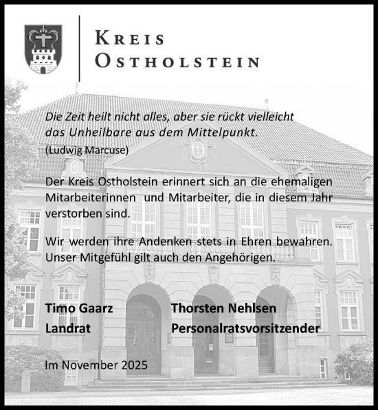 Traueranzeige von Im Gedenken 2025 von Ostholsteiner Anzeiger