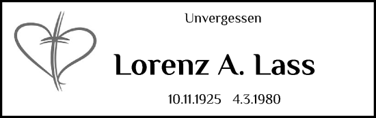 Traueranzeige von Lorenz A. Lass von Husumer Nachrichten, Nordfriesland Tageblatt