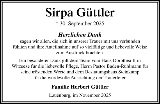 Traueranzeige von Sirpa Güttler von Wochenend Anzeiger