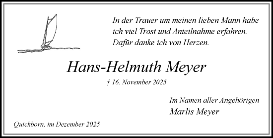 Traueranzeige von Hans-Helmuth Meyer von Umschau