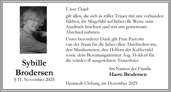 Traueranzeige von Harro Brodersen von Umschau