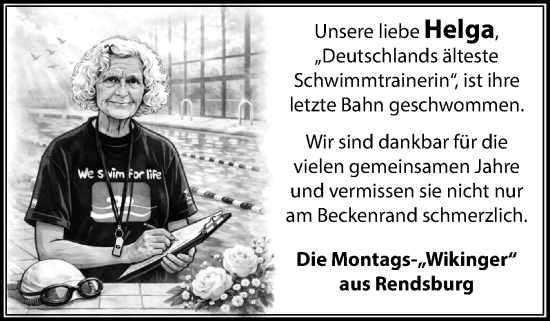 Traueranzeige von Helga  von Schleswig-Holsteinische Landeszeitung