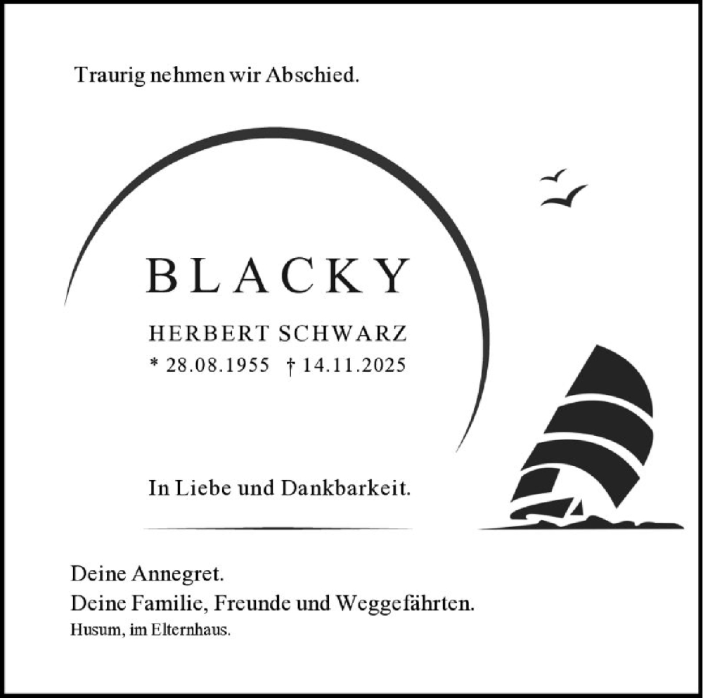  Traueranzeige für Herbert Schwarz vom 06.12.2025 aus Digitale Anzeige