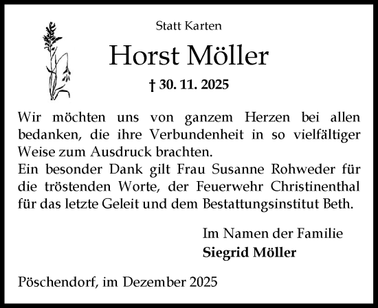Traueranzeige von Horst Möller von Norddeutsche Rundschau, Wilstersche Zeitung, Glückstädter Fortuna