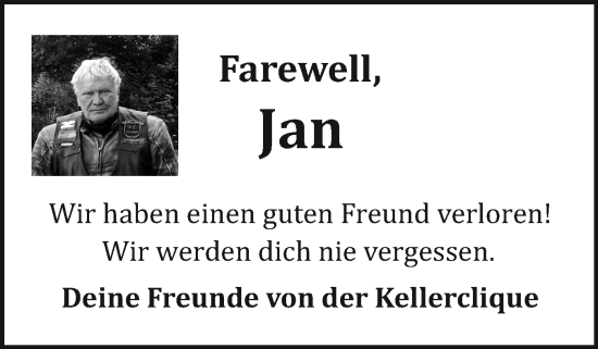 Traueranzeige von Jan  von Sylter Rundschau