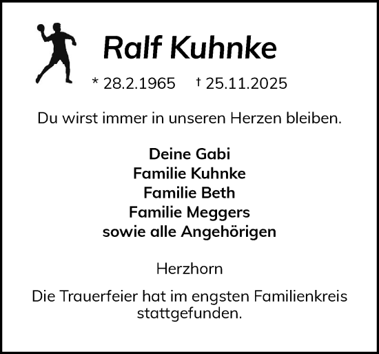 Traueranzeige von Ralf Kuhnke von Norddeutsche Rundschau, Wilstersche Zeitung, Glückstädter Fortuna