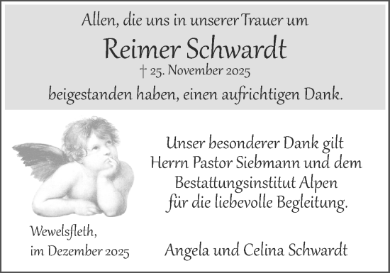 Traueranzeige von Reimer Schwardt von Norddeutsche Rundschau, Wilstersche Zeitung, Glückstädter Fortuna