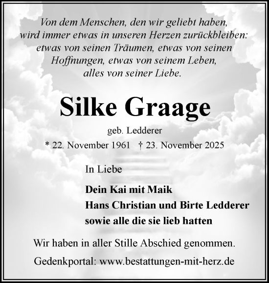 Traueranzeige von Silke Graage von Flensburger Tageblatt