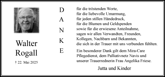 Traueranzeige von Walter Rogall von MARKT Bad Oldesloe/Reinfeld und Stormarner Tageblatt