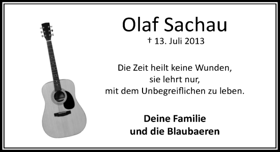 Traueranzeige von Olaf Sachau von Umschau
