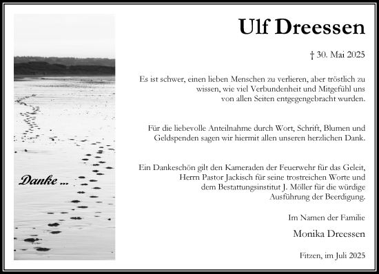 Traueranzeige von Ulf Dreessen von Wochenend Anzeiger