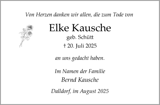 Traueranzeige von Elke Kausche von Wochenend Anzeiger
