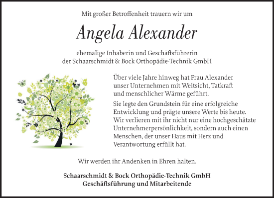 Traueranzeige von Angela Alexander von Uetersener Nachrichten
