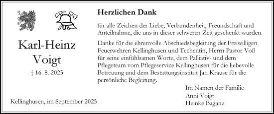 Traueranzeige von Karl-Heinz Voigt von Norddeutsche Rundschau, Wilstersche Zeitung, Glückstädter Fortuna