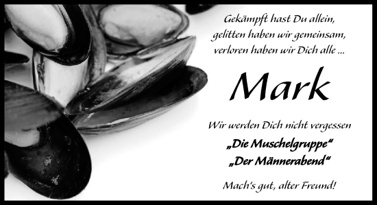 Traueranzeige von Mark  von Wochenend Anzeiger