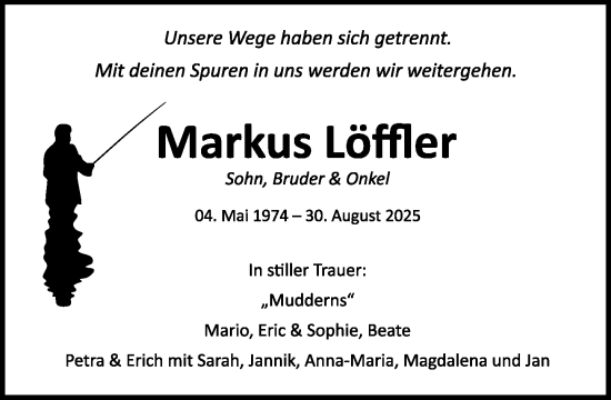 Traueranzeige von Markus Löffler von MARKT Ratzeburg/Mölln