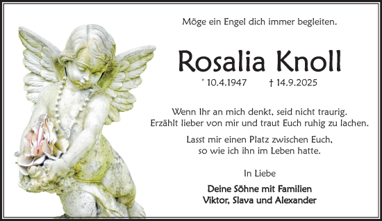 Traueranzeige von Rosalia Knoll von Umschau