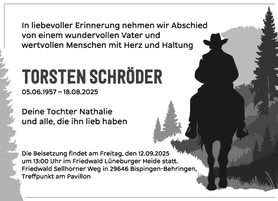 Traueranzeige von Torsten Schröder von Wochenend Anzeiger