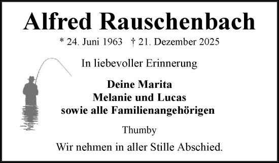Traueranzeige von Alfred Rauschenbach von Eckernförder Zeitung, Hallo Eckernförde