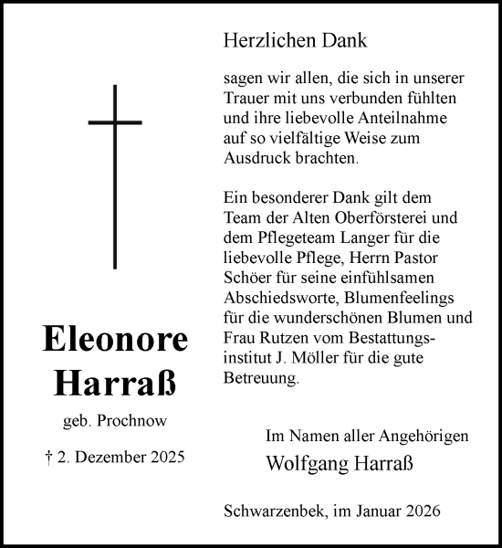 Traueranzeige von Eleonore Harraß von Wochenend Anzeiger