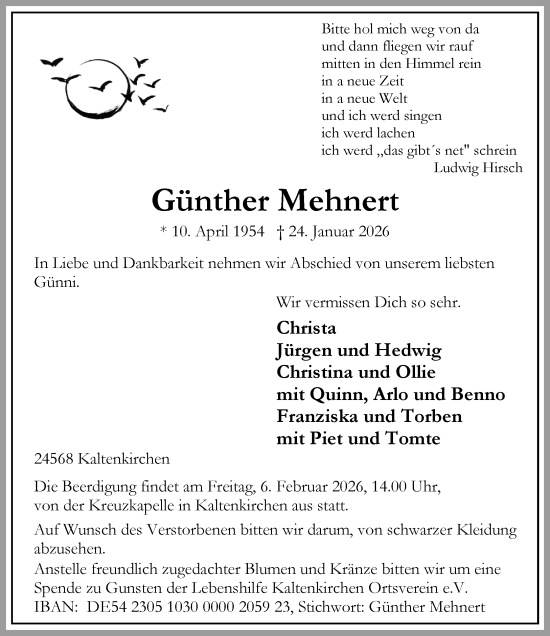 Traueranzeige von Günther Mehnert von Umschau
